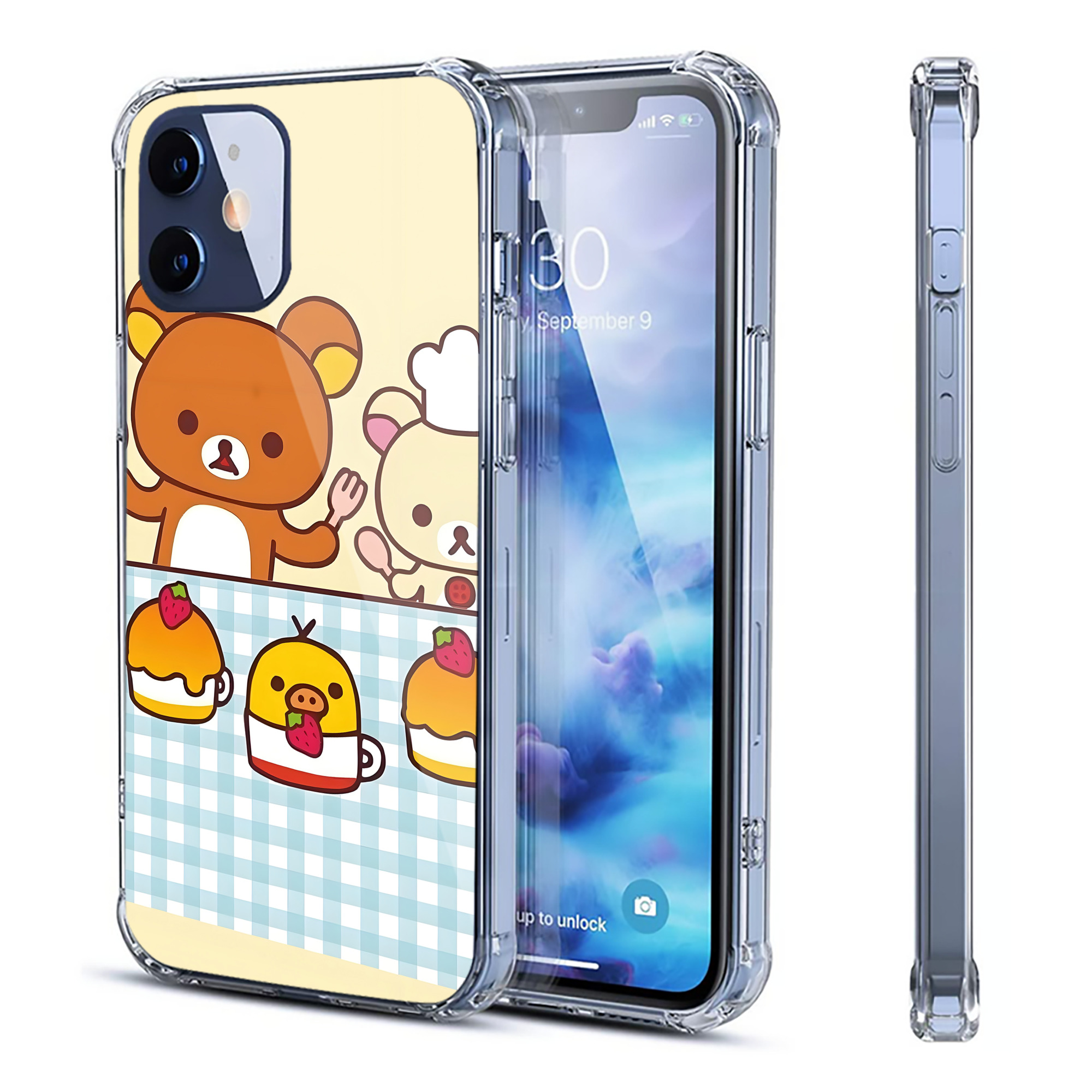 （画像用） リラックマ リラックマ キイロイトリ Rilakkuma Korilakkuma Kiiroitori 【iPhone 12シリーズ対応】透明スマホケース（クリアソフトケース）